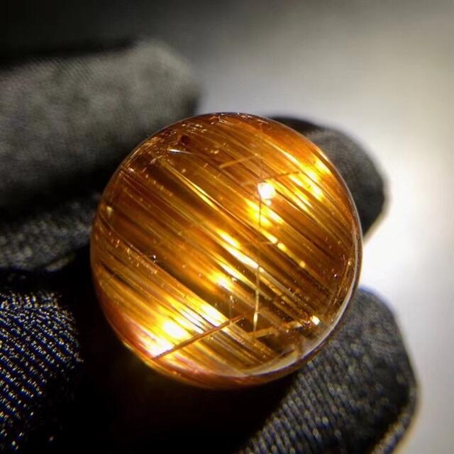 男女兼用 ⭐︎天然銅色ゴールドルチルクオーツ 丸玉 18mm 各種パーツ