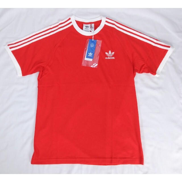 adidas(アディダス)の新品 L adidas originals Tシャツ 3ストライプ 赤② メンズのトップス(Tシャツ/カットソー(半袖/袖なし))の商品写真