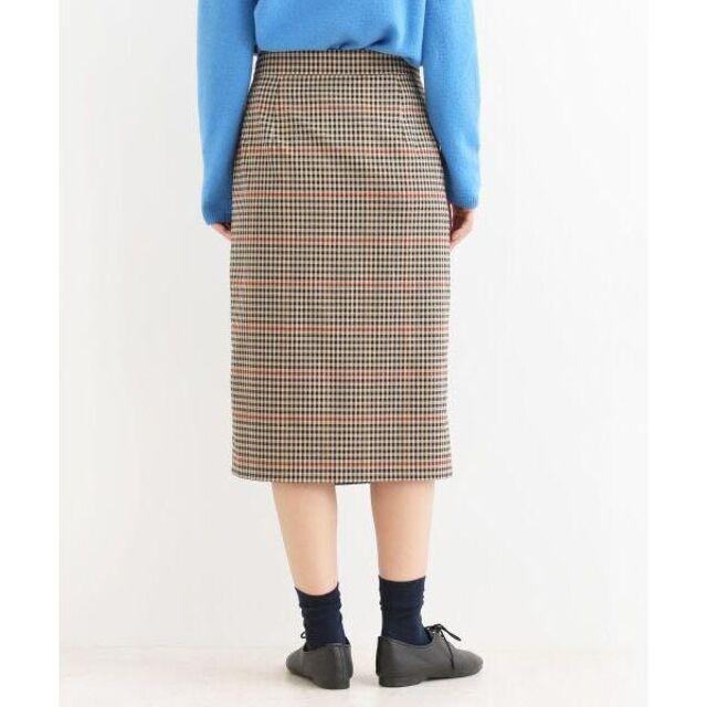 LA MARINE FRANCAISE(マリンフランセーズ)のクラシックなチェックが可愛い♪　 ラップ タイトスカート　ベージュ　M レディースのスカート(ひざ丈スカート)の商品写真