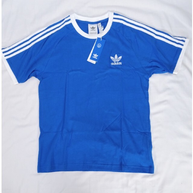 adidas(アディダス)の新品 XL adidas originals Tシャツ 3ストライプ 青 メンズのトップス(Tシャツ/カットソー(半袖/袖なし))の商品写真