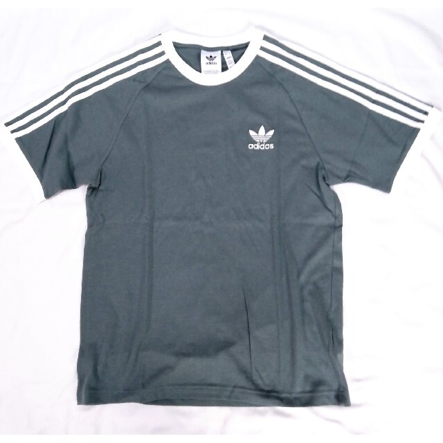 adidas(アディダス)の新品 M adidas originals Tシャツ 3ストライプ 灰 メンズのトップス(Tシャツ/カットソー(半袖/袖なし))の商品写真