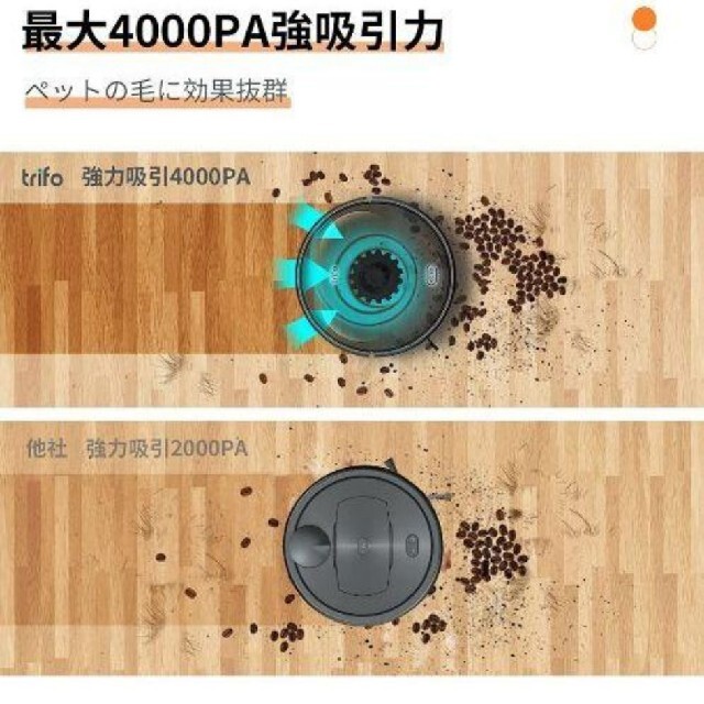 ロボット掃除機 水拭き 両用 【訳あり】 2000Pa強力吸引 掃除ロボット