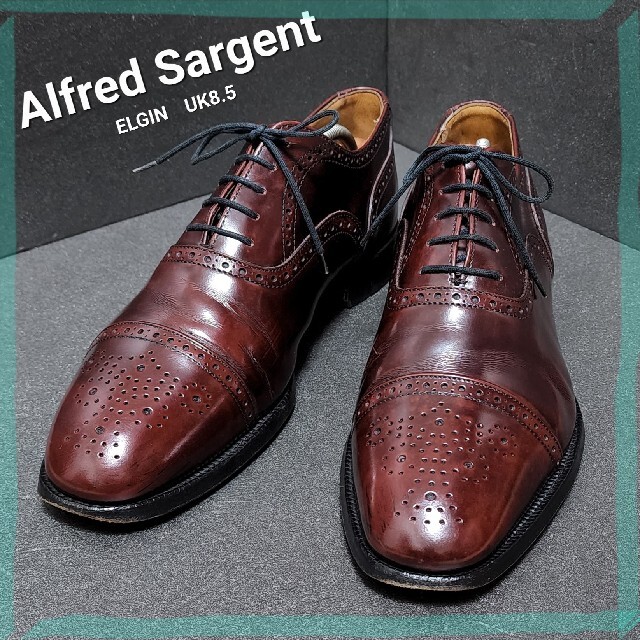 Alfred Sargent(アルフレッドサージェント)の【MAGO.T様専用】アルフレッドサージェントUK8.5 ガラスレザー　雨用にも メンズの靴/シューズ(ドレス/ビジネス)の商品写真