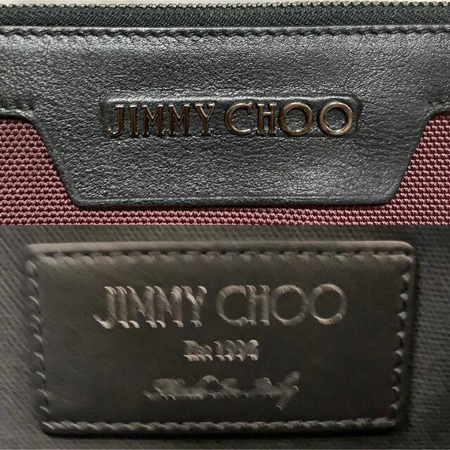 【超美品】JIMMY CHOO DEREK ボルドー サイドロゴ クラッチバッグ