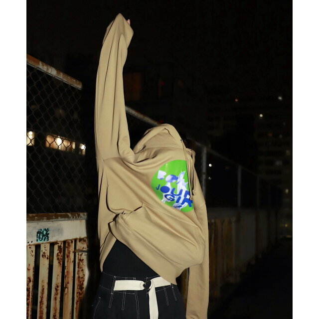 bonjour records(ボンジュールレコーズ)の【カーキ（36）】とんだ林蘭 * BG HOODIE レディースのトップス(パーカー)の商品写真