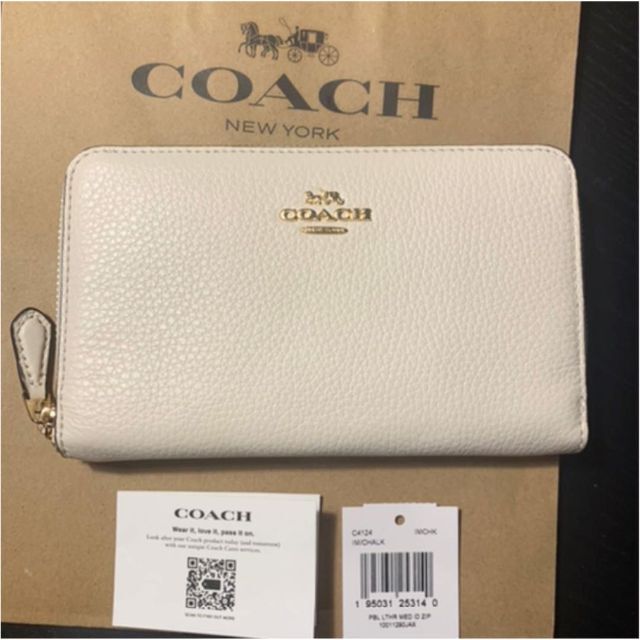 新商品 COACH コーチ ミディアム ジップウォレット 二つ折り財布 ...