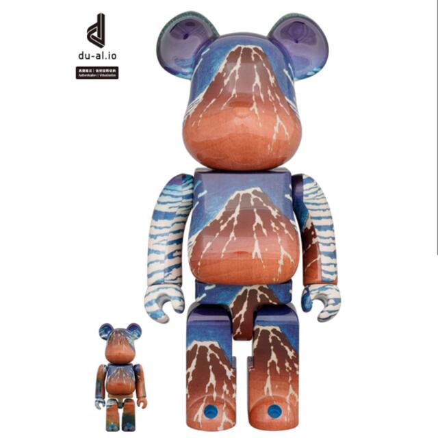 エンタメ/ホビーBE@RBRICK 葛飾北斎 「冨嶽三十六景 凱風快晴」100％ & 400％