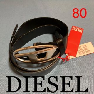 ディーゼル(DIESEL)の洗練されたデザイン　DIESEL　Dロゴベルト　ブラック　80　新モデル(ベルト)