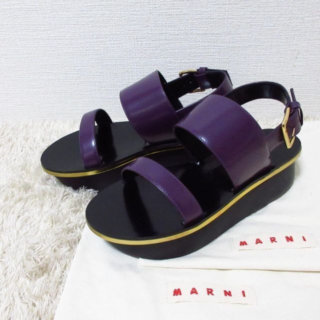 MARNI アンクルストラップ スエード サンダル - サンダル