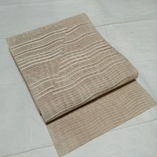 夏帯  ベージュ  絽  名古屋帯(帯)