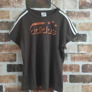 アディダス(adidas)の【即日発送/未使用】adidas　レディース　Tシャツ　ブラウン　サイズL(Tシャツ(半袖/袖なし))