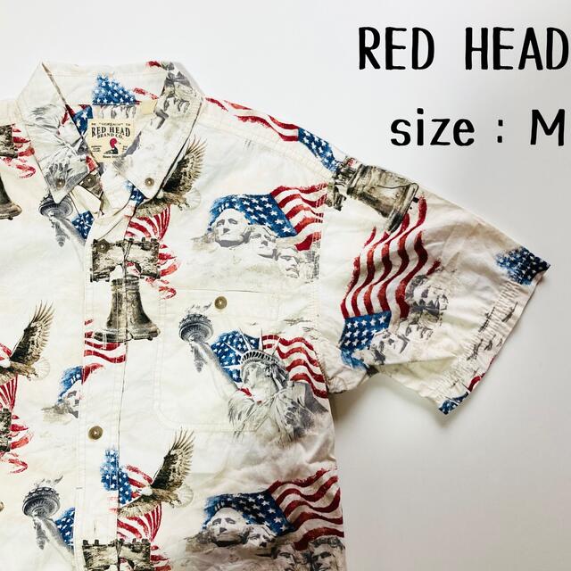 005 プリントシャツ サイズ M 総柄 自由の女神像 USA アメリカ