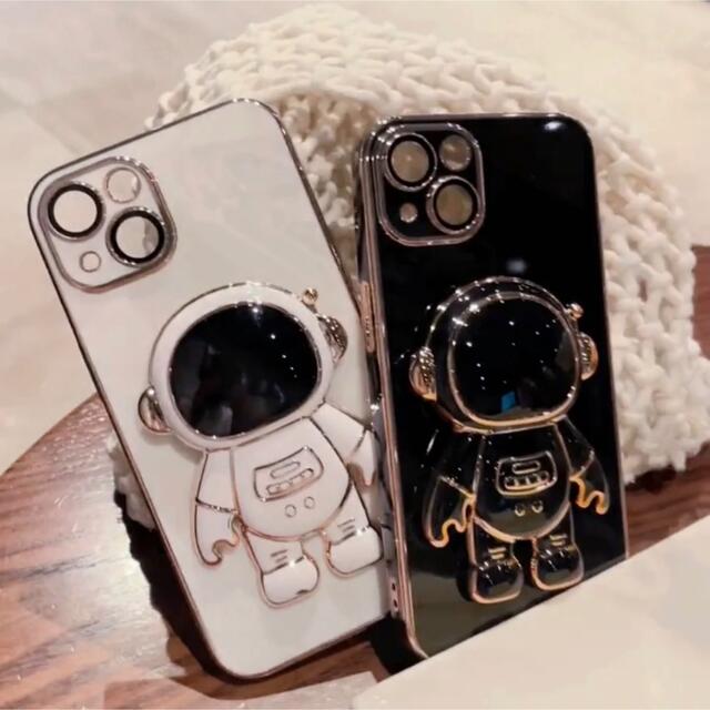 ☆スタンド付き☆ iPhone13pro TPU 宇宙飛行士ケース グリーン  スマホ/家電/カメラのスマホアクセサリー(iPhoneケース)の商品写真