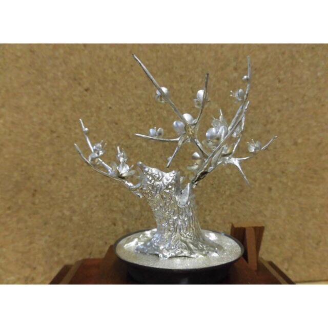 ★純銀製/光則作/梅置物/刻印有/中古品★ - 3