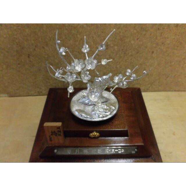 ★純銀製/光則作/梅置物/刻印有/中古品★ - 4