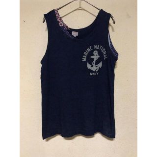 デニムダンガリー(DENIM DUNGAREE)のデニムダンガリー  インディゴ⚓︎レイヤードタンクトップ　160(Tシャツ/カットソー)