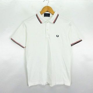 フレッドペリー(FRED PERRY)のフレッドペリー FRED PERRY ポロシャツ 半袖 ロゴ 刺繍 L ホワイト(ポロシャツ)