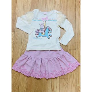 シャーリーテンプル(Shirley Temple)のメリーゴーランドpt.カットソー120㎝とメゾピアノのスカート120㎝(Tシャツ/カットソー)