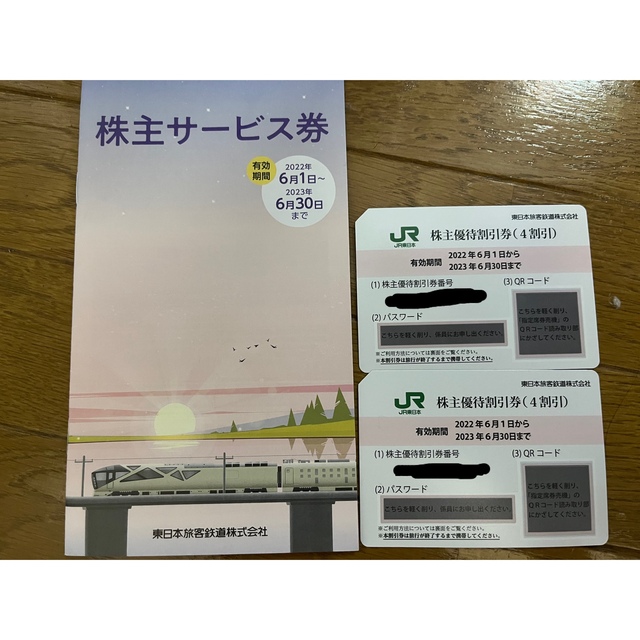 JR東日本 株主優待割引券 2枚 株主サービス券 チケットの優待券/割引券(その他)の商品写真