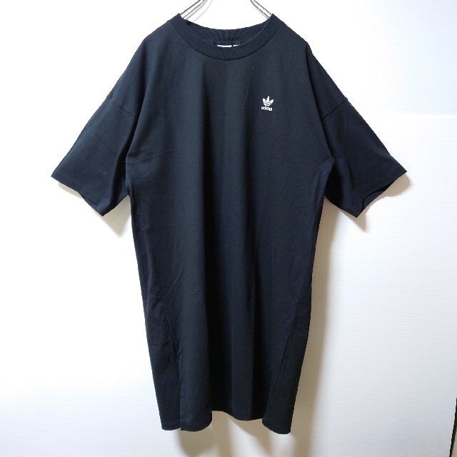 adidas(アディダス)の【大きいサイズ】adidas★Tシャツワンピース★チュニック★ドレス★黒★2XL レディースのワンピース(ミニワンピース)の商品写真