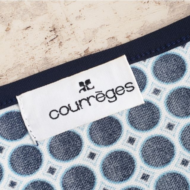 Courreges - クレージュ ☆ 総柄 ロゴ リボン トリム 半袖 カットソー