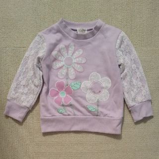 マザウェイズ(motherways)のmatherways トレーナー レース フラワー 花柄 長袖 スウェット(Tシャツ/カットソー)