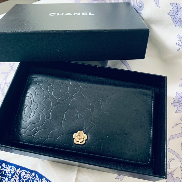 【レア】CHANEL シャネル カメリア 長財布 ラムスキン 正規品ファッション小物