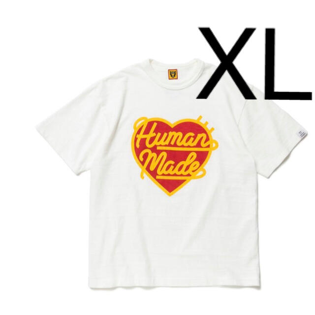 HUMAN MADE(ヒューマンメイド)のHUMAN MADE HEART T-SHIRT 白　XL メンズのトップス(Tシャツ/カットソー(半袖/袖なし))の商品写真