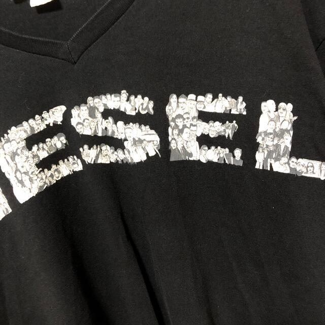 DIESEL(ディーゼル)の【DIESEL】ディーゼル 半袖Vネックシャツ  ロゴ文字 ブラック メンズのトップス(Tシャツ/カットソー(半袖/袖なし))の商品写真