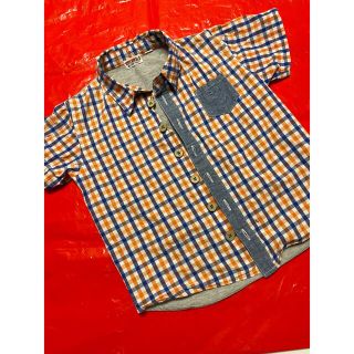 シップスキッズ(SHIPS KIDS)のチェックシャツ　男の子　子供服　120 半袖(Tシャツ/カットソー)