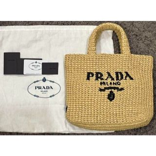 PRADA - プラダ スモール ラフィア トートバックの通販｜ラクマ