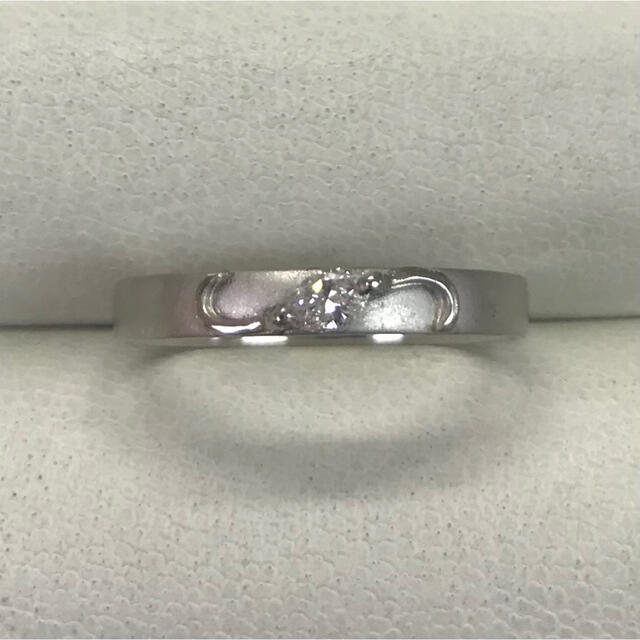 ☆サイズ18号☆プラチナPt900/マーキスダイヤリング・0.15☆マット