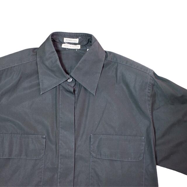 Hermes by Martin Margiela】ダブルポケットシャツ 黒 【25%OFF】 www