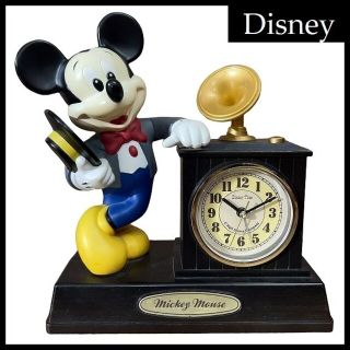 ディズニー(Disney)の昭和レトロ 当時モノ ディスニー 公式 ミッキーマウス 蓄音機 型 置き時計(置時計)