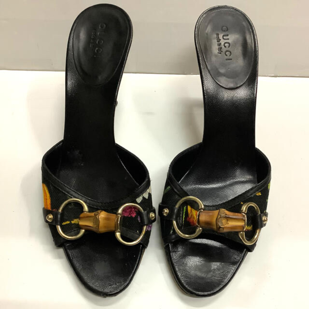 Gucci(グッチ)のGUCCI　フローラ　ミュール　ブラック　バンブービット　r213 レディースの靴/シューズ(ミュール)の商品写真