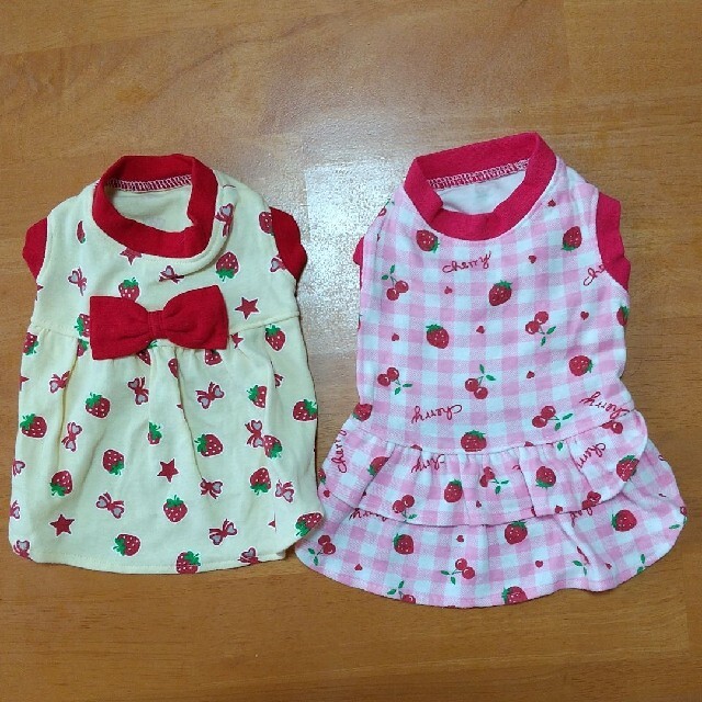 2セット以上購入で、おまけ1本 犬 服 ハンドメイド ワンピース 3S 4 ...
