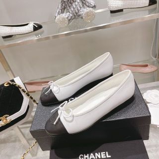 CHANELシャネルバレエシューズ ホワイト horizonte.ce.gov.br