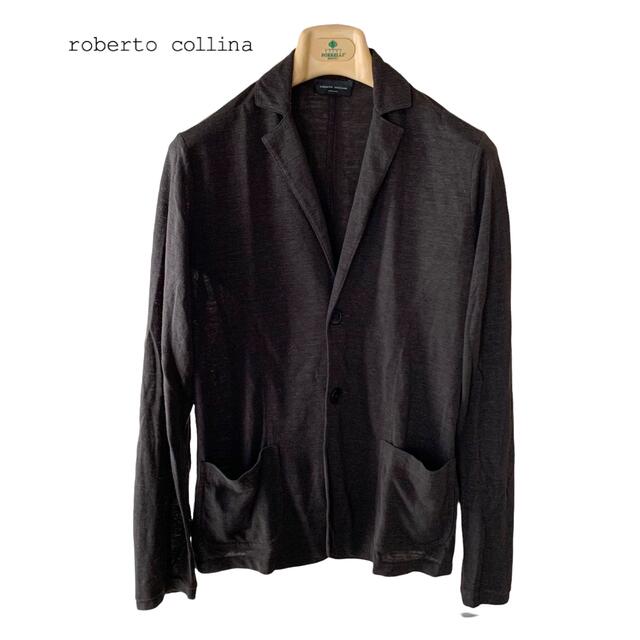 ROBERTO COLLINA(ロベルトコリーナ)の極上/roberto collinaロベルトコリーナ/リネンニットジャケット46 メンズのジャケット/アウター(テーラードジャケット)の商品写真