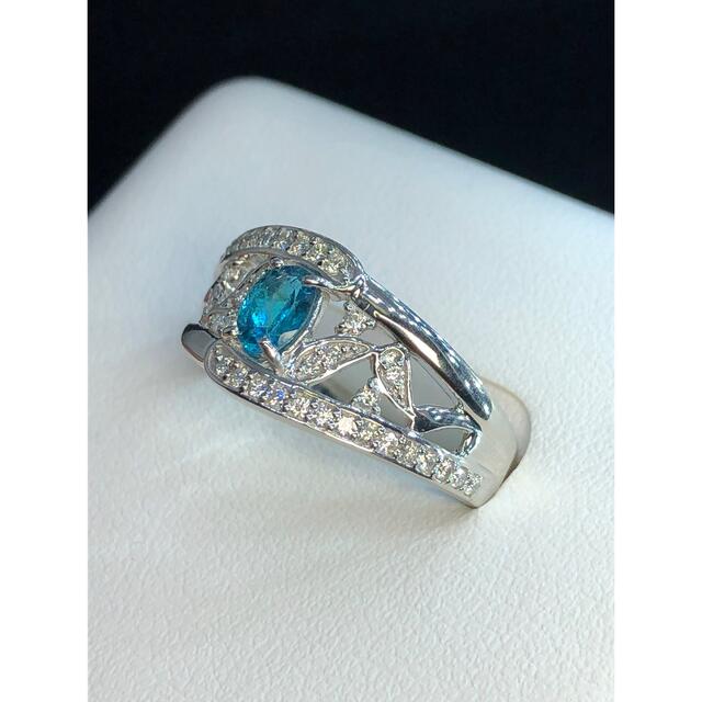 新品　最高級　ネオンブルー　パライバトルマリン　ダイヤモンドpt900リング レディースのアクセサリー(リング(指輪))の商品写真