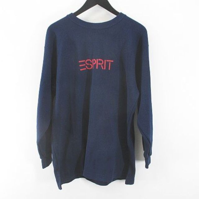 Esprit(エスプリ)のESPRIT 長袖 トレーナー M ネイビー 紺系 プリント ロゴ 綿 コットン メンズのトップス(その他)の商品写真