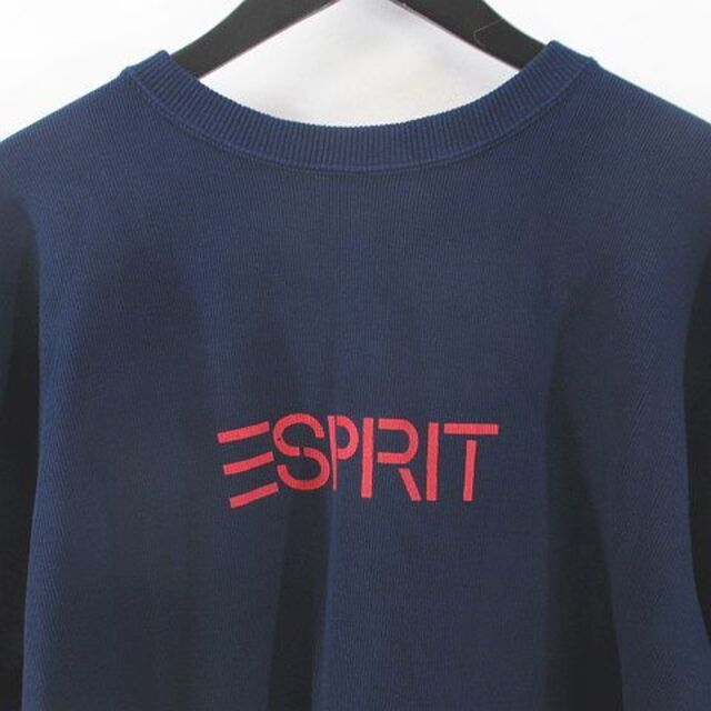 Esprit(エスプリ)のESPRIT 長袖 トレーナー M ネイビー 紺系 プリント ロゴ 綿 コットン メンズのトップス(その他)の商品写真