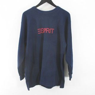 エスプリ(Esprit)のESPRIT 長袖 トレーナー M ネイビー 紺系 プリント ロゴ 綿 コットン(その他)