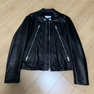 マルタンマルジェラ(Maison Martin Margiela)のメゾンマルジェラ 八の字ライダース 2019AW 黒 48 タグ付き(ライダースジャケット)