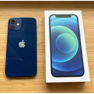 アイフォーン(iPhone)のiPhone 12 mini Blue 128GB SIMフリー 電池容量95%(スマートフォン本体)