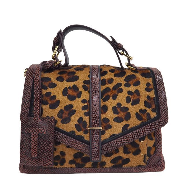 トリーバーチ Tory Burch ハラコ レオパード ハンドバッグ 2WAY - www