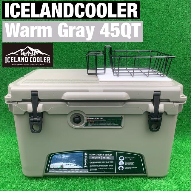 アイスランドクーラーボックス 45QT ICELAND cooler 黒バルブ