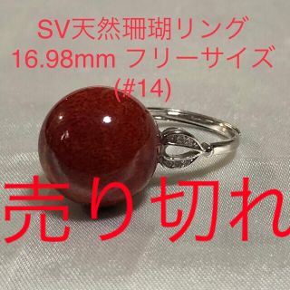 SV天然珊瑚リング　#14(フリーサイズ). 16.98mm(リング(指輪))