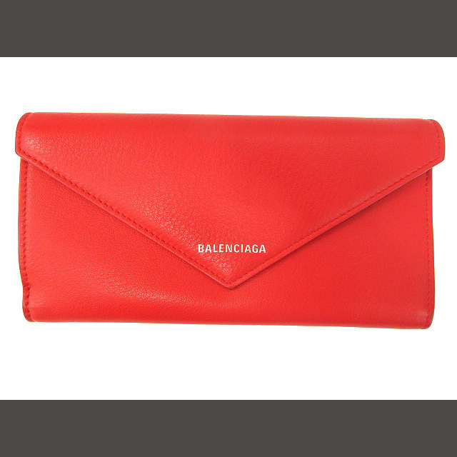 バレンシアガ BALENCIAGA PAPER ペーパー ウォレット 長財布 赤 2022