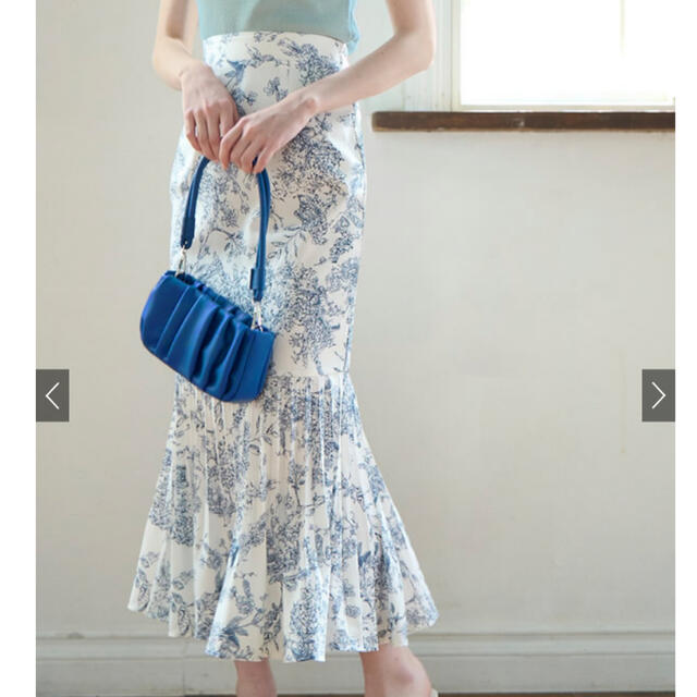 【GRL】花柄プリーツ切替マーメイドスカート[al111] レディースのスカート(ロングスカート)の商品写真