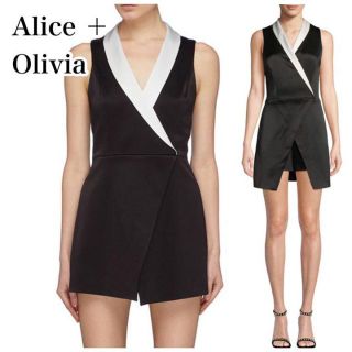 アリスアンドオリビア(Alice+Olivia)の現行モデル♡アリス＋オリビア マーデルショールラペルモックラップ ロンパース(オールインワン)